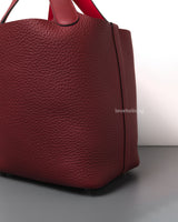 Picotin Lock 18 Rouge Taurillon Clemence Palladium Hardware