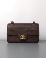 Maxi Flap Mini | 26B Brown Caviar Gold Hardware