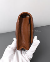 Wallet On Chain 23A Brown Caviar Gold Hardware