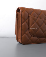 Wallet On Chain 23A Brown Caviar Gold Hardware