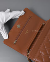 Wallet On Chain 23A Brown Caviar Gold Hardware