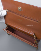 Wallet On Chain 23A Brown Caviar Gold Hardware