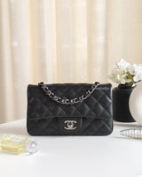 Mini Rectangle 18C Iridescent Black Caviar Gunmetal Hardware