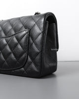 Mini Rectangle 18C Iridescent Black Caviar Gunmetal Hardware