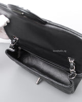Mini Rectangle 18C Iridescent Black Caviar Gunmetal Hardware