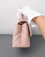 Chanel Coco Handle Small | 21A Light Pink Caviar Light Gold Hardware-side