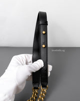 Chanel Boy Old Medium | Black Lambskin Brushed Gold Hardware-details