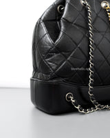 Chanel Gabrielle Backpack Small | Black Calfskin Multicolored Hardware-details