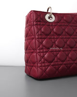 Dior Lady Dior Medium | Red Lambskin Silver Hardware-details
