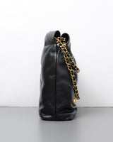 Chanel 22 Bag Mini | Black Lambskin Brushed Gold Hardware-side