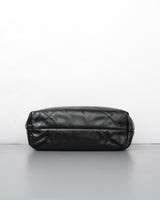 Chanel 22 Bag Mini | Black Lambskin Brushed Gold Hardware-details