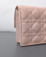 Dior My Dior Daily Chain Pouch | Powder Pink  Lambskin Light Gold Hardware-details