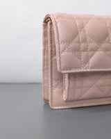 Dior My Dior Daily Chain Pouch | Powder Pink  Lambskin Light Gold Hardware-details