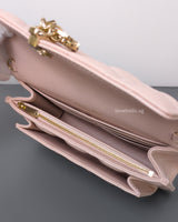 Dior My Dior Daily Chain Pouch | Powder Pink  Lambskin Light Gold Hardware-details