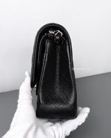 Chanel Classic Flap Medium  | Black  Caviar Silver Hardware-details