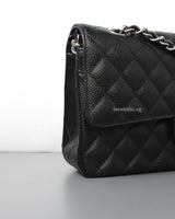 Chanel Classic Flap Medium  | Black  Caviar Silver Hardware-details