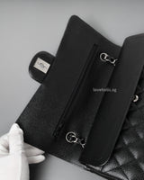 Chanel Classic Flap Medium  | Black  Caviar Silver Hardware-details