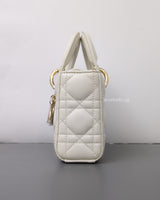 Dior Lady D-Joy Small | Latte Lambskin Light Gold Hardware-details