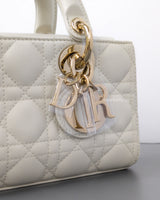 Dior Lady D-Joy Small | Latte Lambskin Light Gold Hardware-details