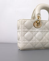 Dior Lady D-Joy Small | Latte Lambskin Light Gold Hardware-details