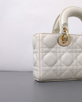 Dior Lady D-Joy Small | Latte Lambskin Light Gold Hardware-details