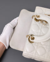 Dior Lady D-Joy Small | Latte Lambskin Light Gold Hardware-details