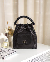Chanel Urban Luxury Drawstring Backpack Medium | Black  Calfskin Ruthenium Hardware-front