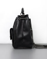 Chanel Urban Luxury Drawstring Backpack Medium | Black  Calfskin Ruthenium Hardware-details