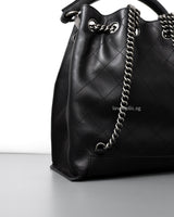 Chanel Urban Luxury Drawstring Backpack Medium | Black  Calfskin Ruthenium Hardware-details