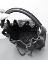 Chanel Urban Luxury Drawstring Backpack Medium | Black  Calfskin Ruthenium Hardware-details