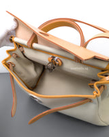 Hermes Herbag 31 | Beton/Naturel Sable Canvas Palladium Hardware-details