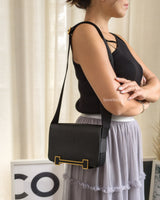 Hermes Geta Black Chevre Mysore Gold Hardware-model