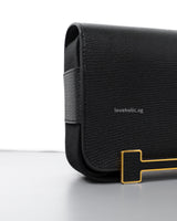 Hermes Geta Black Chevre Mysore Gold Hardware-details