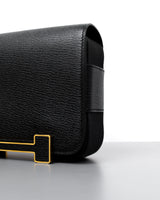 Hermes Geta Black Chevre Mysore Gold Hardware-details