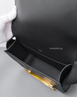 Hermes Geta Black Chevre Mysore Gold Hardware-details