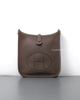 Hermes Evelyne Mini | Etoupe Taurillon Clemence Palladium Hardware-front1