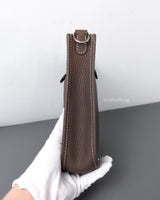 Hermes Evelyne Mini | Etoupe Taurillon Clemence Palladium Hardware-details