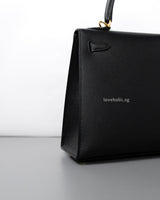 Hermes Kelly Sellier 25 | Black Epsom Gold Hardware-details