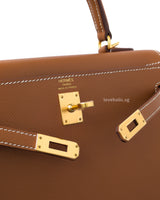 Hermes Kelly Sellier 25 | Gold Epsom Gold Hardware-details
