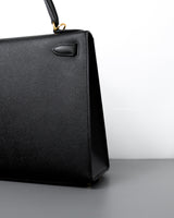 Hermes Kelly Sellier 28 | Black Epsom Gold Hardware-details