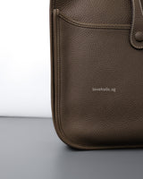 Hermes Evelyne 29 | Etoupe Taurillon Clemence Palladium Hardware-details