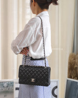 Chanel Classic Flap Medium | Black Caviar Silver Hardware-model