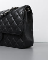 Chanel Classic Flap Medium | Black Caviar Silver Hardware-details