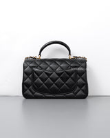 Chanel Mini Rectangle with Top Handle Black Lambskin Light Gold Hardware-back