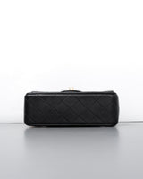 Chanel Mini Rectangle with Top Handle Black Lambskin Light Gold Hardware-details