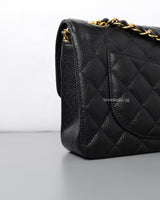 Chanel Classic Flap Small | Black Caviar Gold Hardware-details