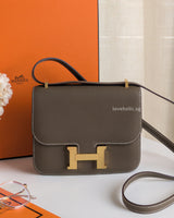 Hermes Constance Mini 18 | Etoupe Epsom Gold Hardware-front