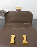 Hermes Constance Mini 18 | Etoupe Epsom Gold Hardware-details