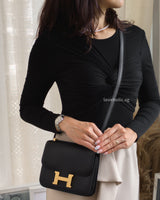 Hermes Constance Mini 18 | Black Epsom Gold Hardware-model