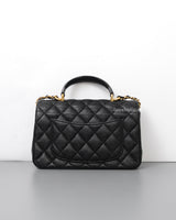 Chanel Mini Rectangle with Top Handle 21S Black Caviar Brushed Gold Hardware-back